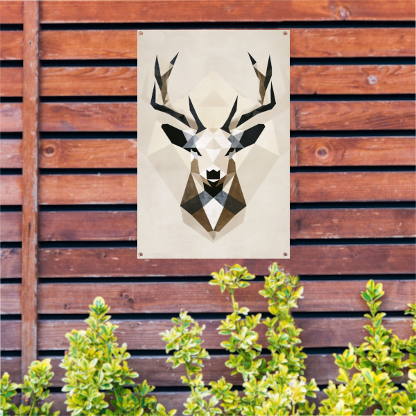 Abstract Geometrisch Hert in Monochrome Tinten tuinposter