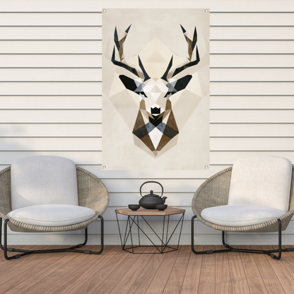 Abstract Geometrisch Hert in Monochrome Tinten tuinposter