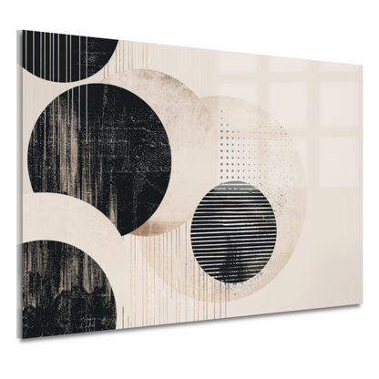 Overlappende cirkels in neutrale tinten acrylglas