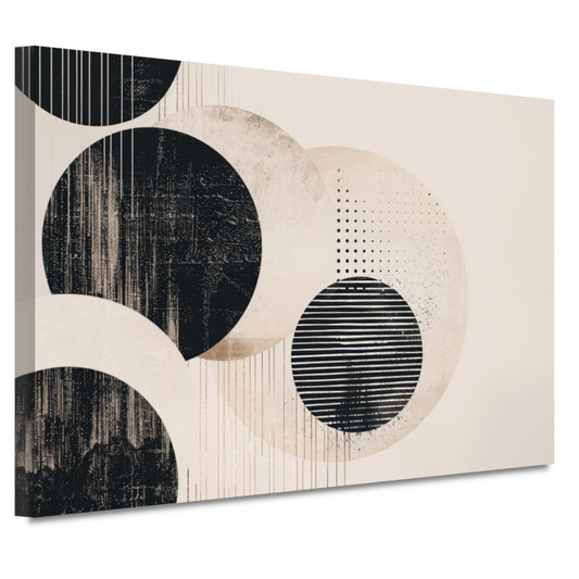 Overlappende cirkels in neutrale tinten canvas