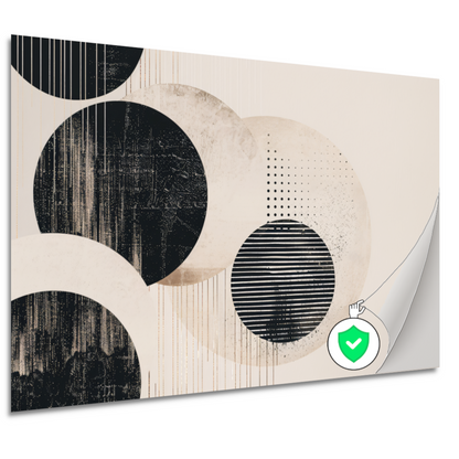 Overlappende cirkels in neutrale tinten poster