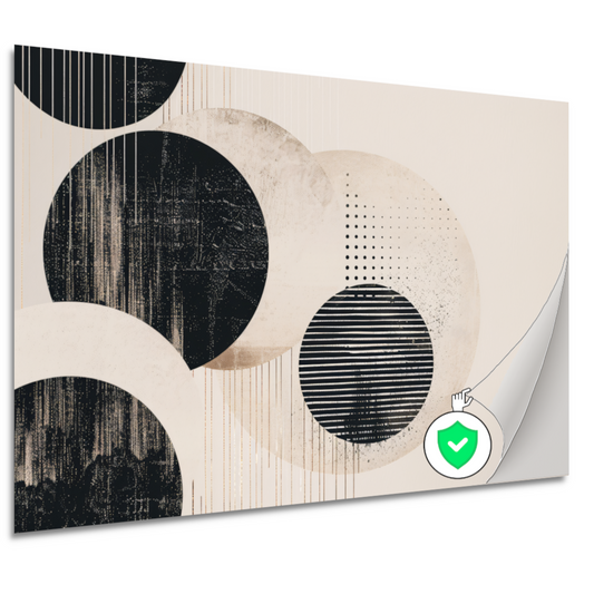 Overlappende cirkels in neutrale tinten poster