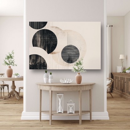 Overlappende cirkels in neutrale tinten poster