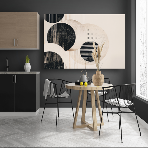 Overlappende cirkels in neutrale tinten poster