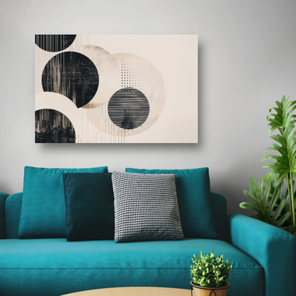 Overlappende cirkels in neutrale tinten poster