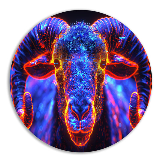 ram in de nacht aluminium muurcirkel