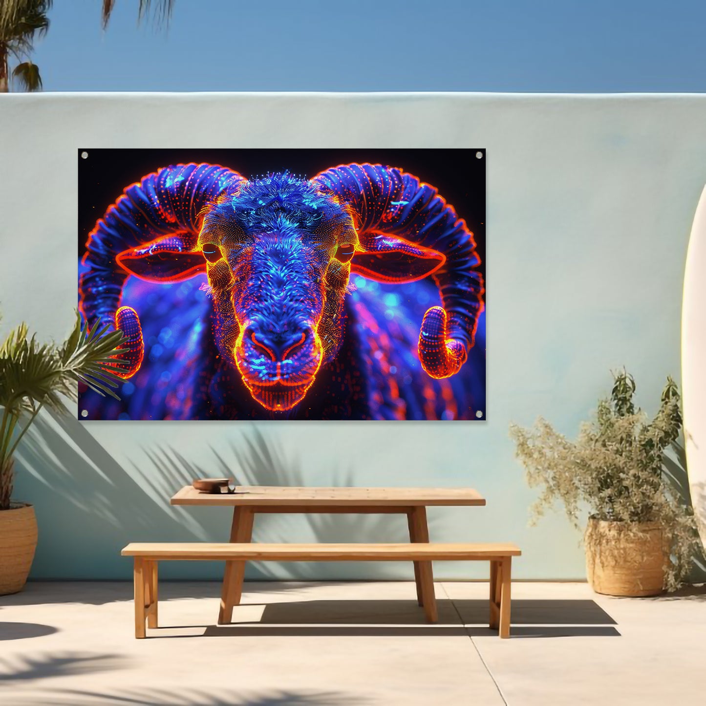 ram in de nacht tuinposter