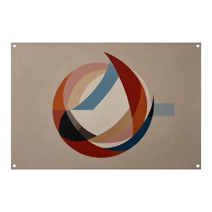 Abstracte symmetrie met cirkels en lijnen tuinposter