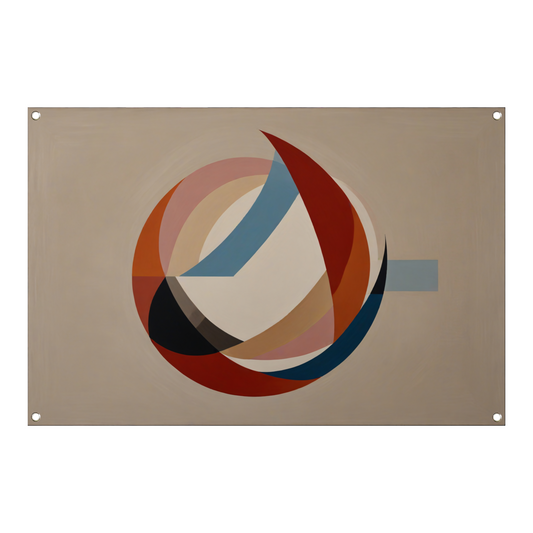Abstracte symmetrie met cirkels en lijnen tuinposter