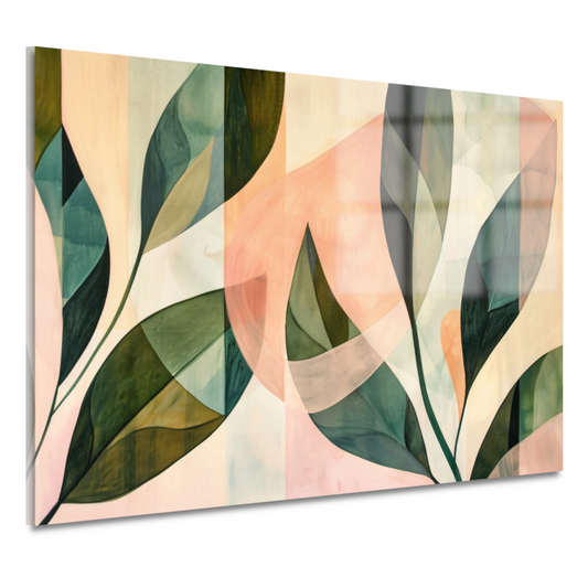 Bladeren in Pastel - Abstract Natuur Ontwerp acrylglas