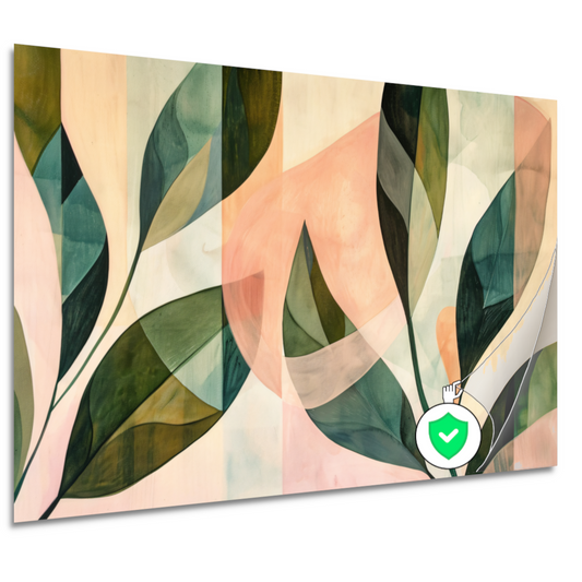 Bladeren in Pastel - Abstract Natuur Ontwerp poster