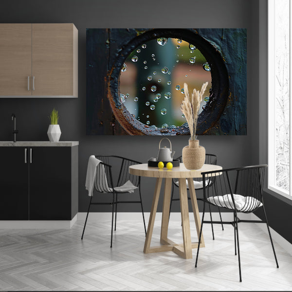 Waterdruppels in Cirkelvormige Opening canvas