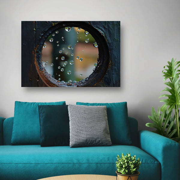 Waterdruppels in Cirkelvormige Opening canvas