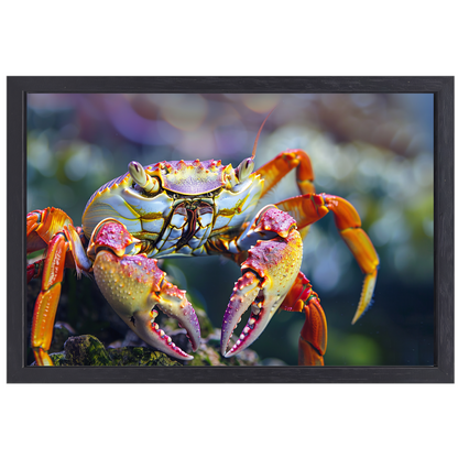 Abstracte krab op rots canvas met baklijst