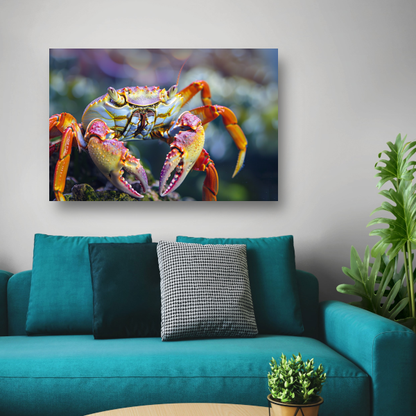 Abstracte krab op rots poster