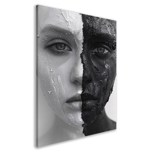Gelaagde Visie in Zwart en Wit canvas