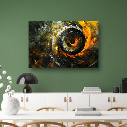 Dynamisch abstract schilderij met spiraalvormenposter