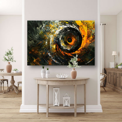 Dynamisch abstract schilderij met spiraalvormenposter