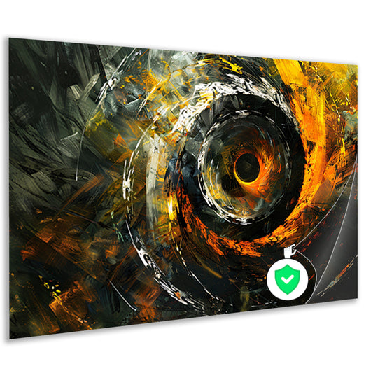 Dynamisch abstract schilderij met spiraalvormenposter