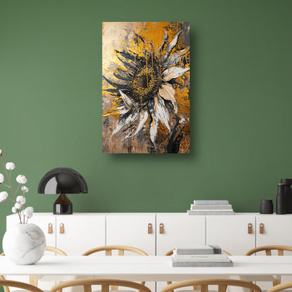 Dynamische Abstracte Zonnebloem in Explosieve Kleuren poster