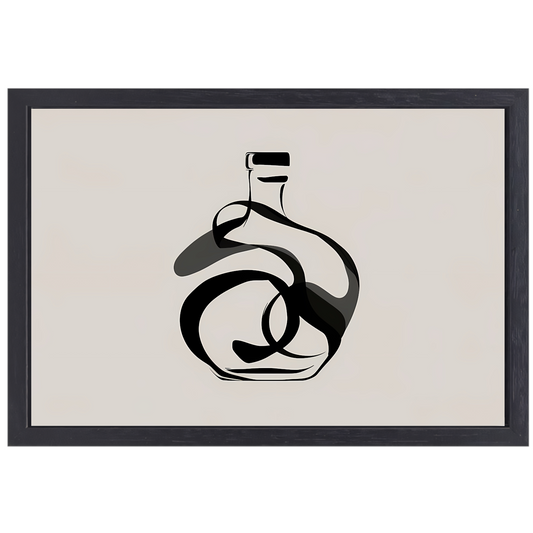 Schaduwspel in Monochromatisch Design canvas met baklijst
