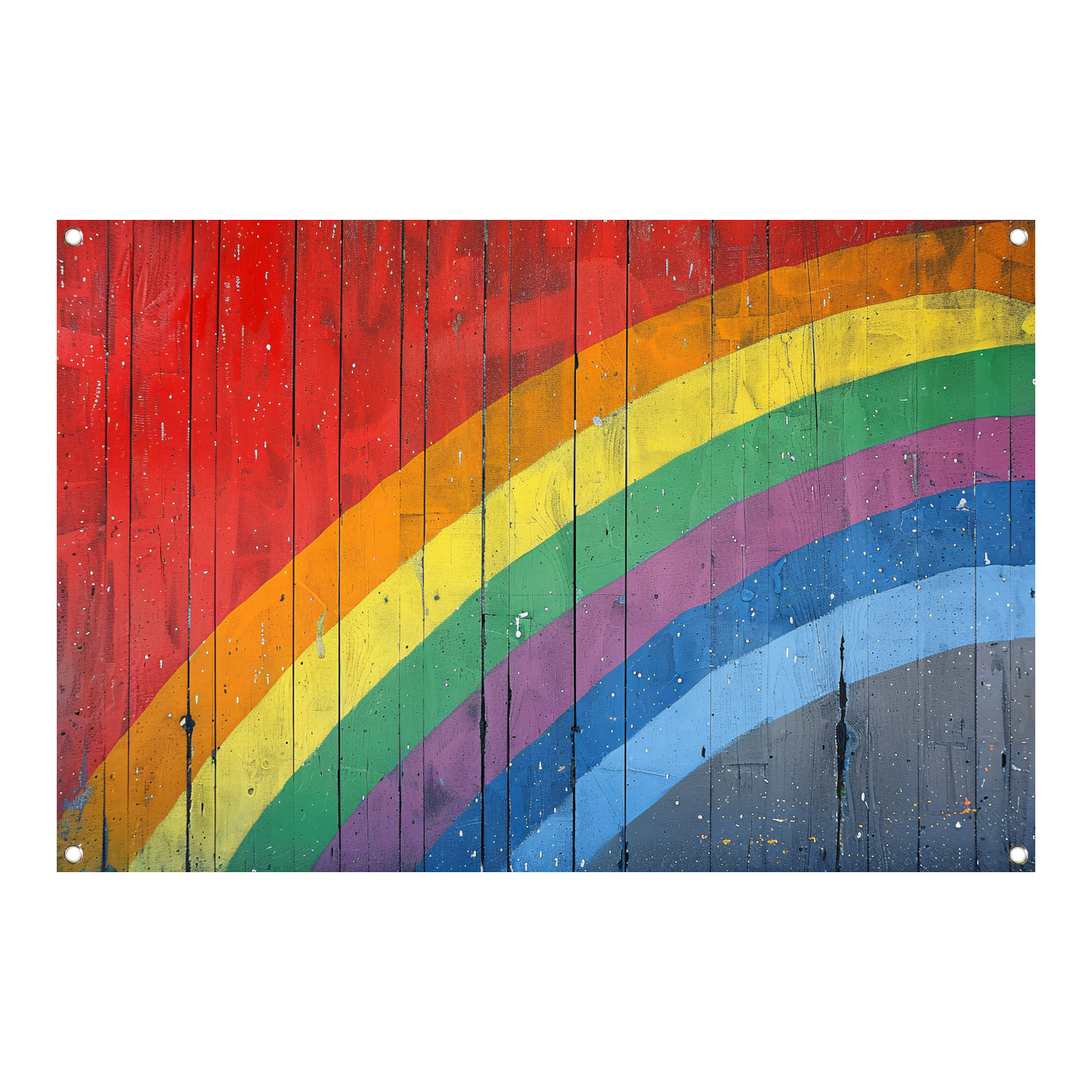 Abstracte Regenboog op Houten Paneel tuinposter