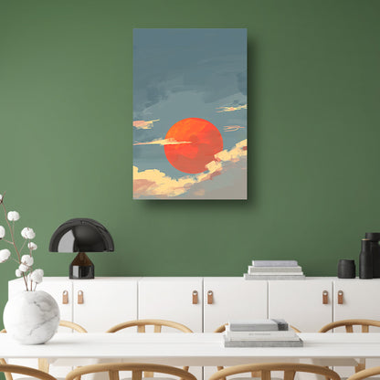 Adembenemende digitale kunst van zonsondergang poster
