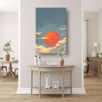 Adembenemende digitale kunst van zonsondergang poster