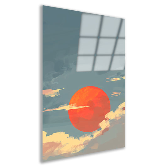 Adembenemende digitale kunst van zonsondergang acrylglas