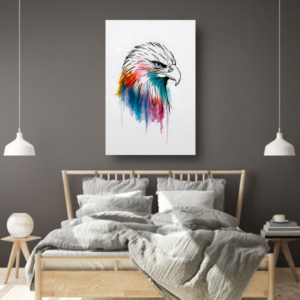 Moderne Kleurrijke Adelaar Lijnkunst canvas