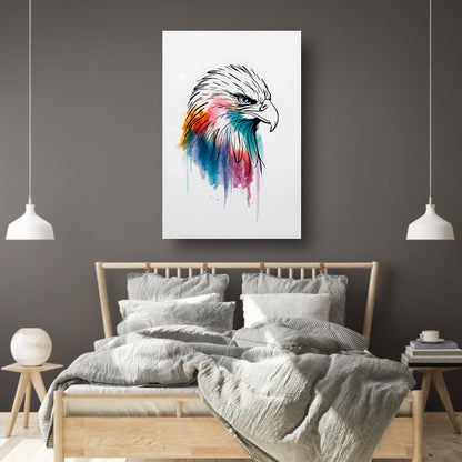 Moderne Kleurrijke Adelaar Lijnkunst canvas