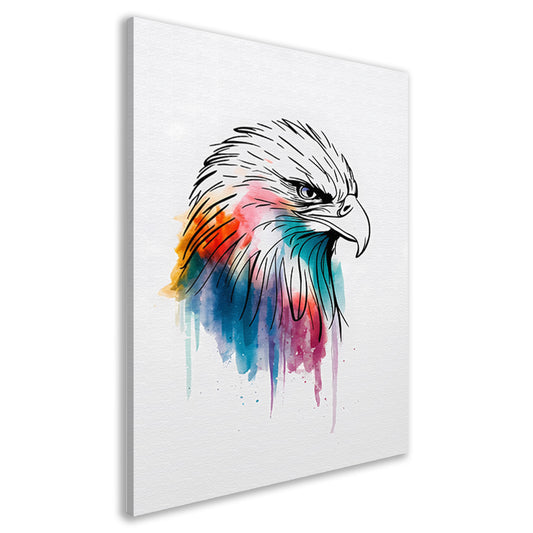 Moderne Kleurrijke Adelaar Lijnkunst canvas