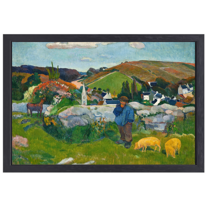 De varkenshoeder - Paul Gauguin canvas met baklijst