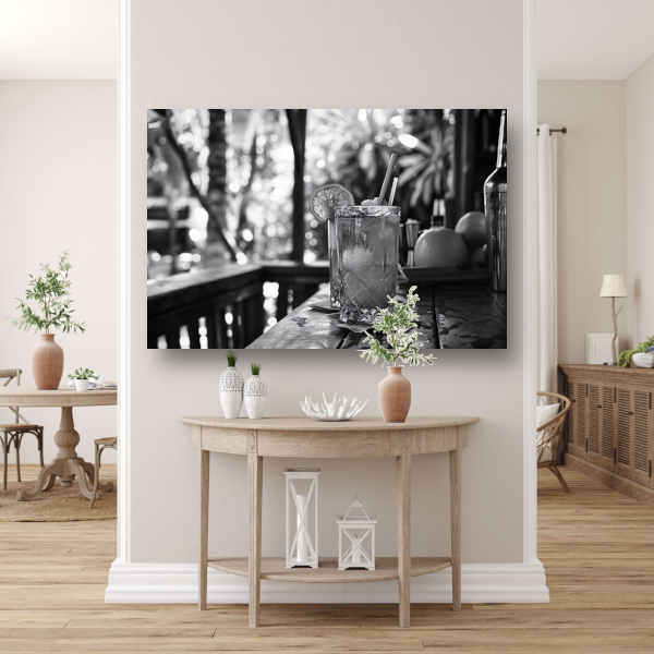 Minimalistisch stilleven mojito canvas met baklijst