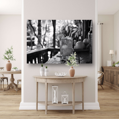 Minimalistisch stilleven mojito canvas met baklijst