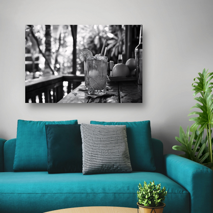 Minimalistisch stilleven mojito canvas met baklijst