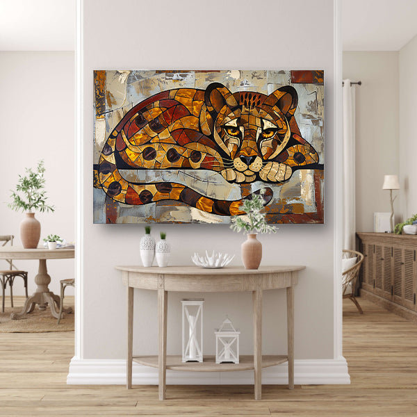 Kleurrijk glas-in-lood cheeta ontwerp acrylglas