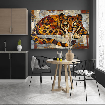 Kleurrijk glas-in-lood cheeta ontwerp poster