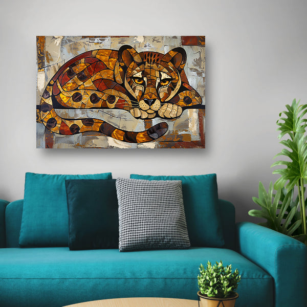 Kleurrijk glas-in-lood cheeta ontwerp acrylglas