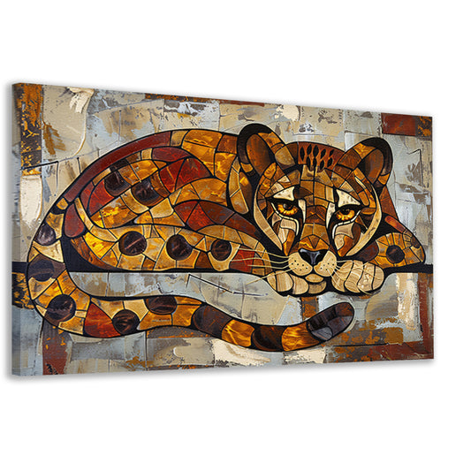 Kleurrijk glas-in-lood cheeta ontwerp canvas