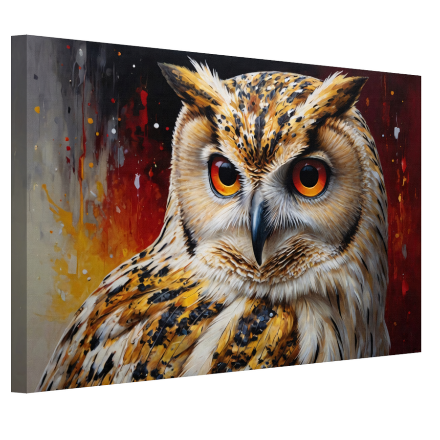 Majestueuze Uil met Levendige Kleurexplosie canvas