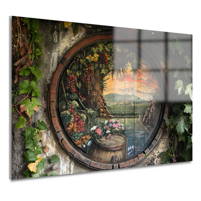 Impressionistisch Wijnvat Landschap acrylglas