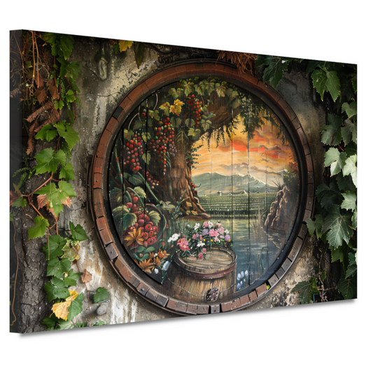 Impressionistisch Wijnvat Landschap canvas
