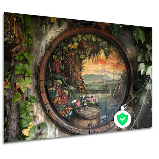 Impressionistisch Wijnvat Landschap poster