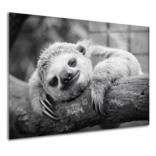 Slapende luiaard op tak acrylglas