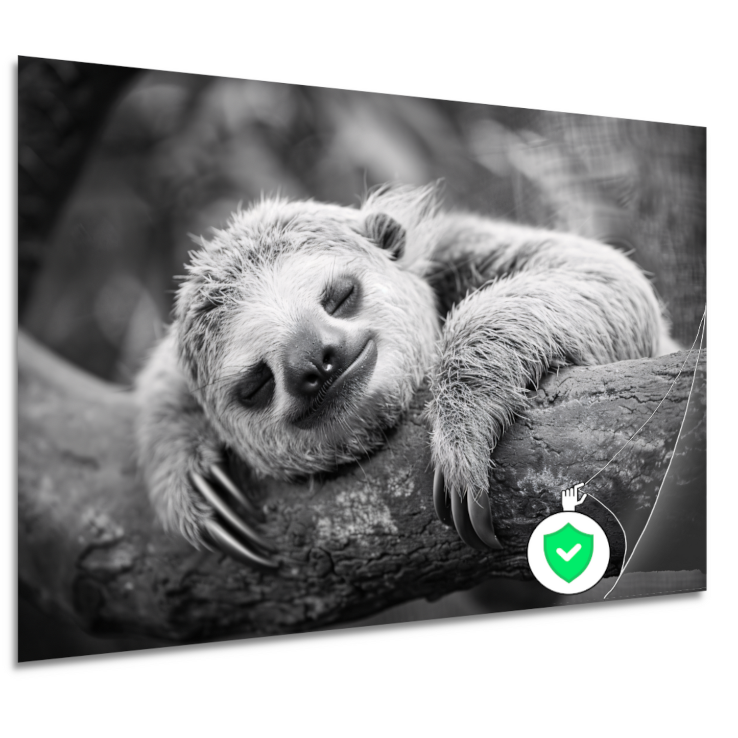 Slapende luiaard op tak poster