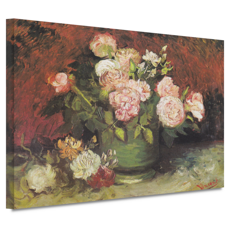 Schaal met Pioenrozen en Rozen - Vincent van Gogh canvas