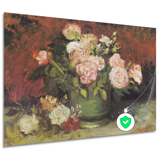 Schaal met Pioenrozen en Rozen - Vincent van Gogh poster