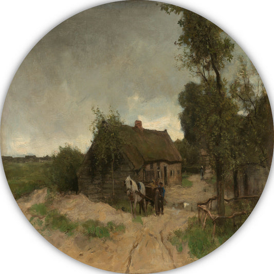 Huisje aan de Zandweg - Anton Mauve aluminium muurcirkel
