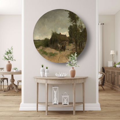 Huisje aan de Zandweg - Anton Mauve aluminium muurcirkel